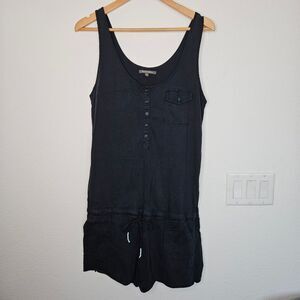 Michael Stars Sleeveless Short Romper, Women's Size Medium, Dark Charcoal